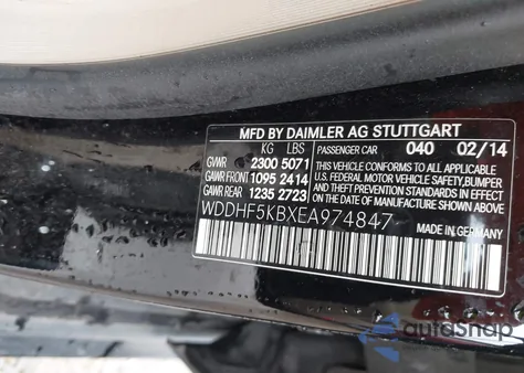 2014 Mercedes-Benz E 350 из США, поврежденный, VIN WDDHF5KBXEA974847